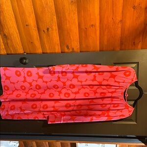 Marimekko Red and Pink Long Sleeve Dress
